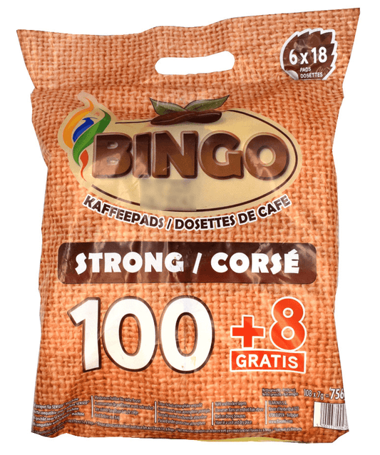 108 Bingo Kaffeepads Stark