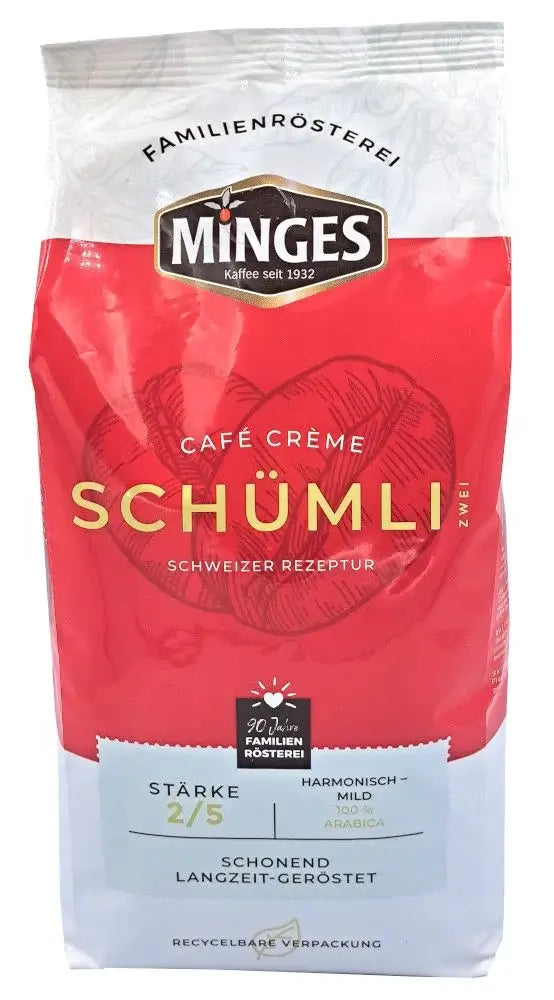 1 Kg Minges Kaffeebohnen Schweizer Schümli Cafe Crema