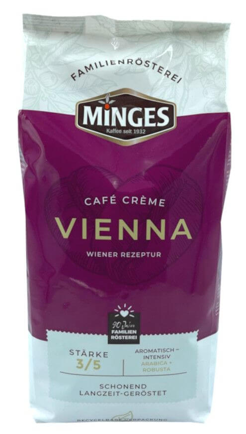 1 Kg Minges Kaffeebohnen Cafe Creme Vienna